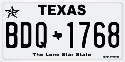 TX license plate BDQ1768