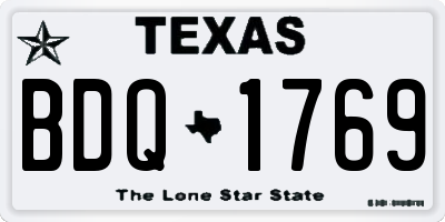 TX license plate BDQ1769