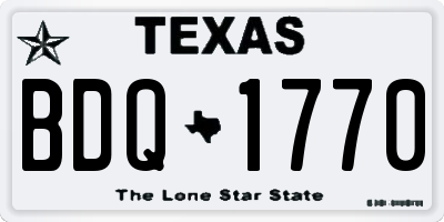 TX license plate BDQ1770