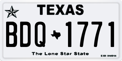 TX license plate BDQ1771