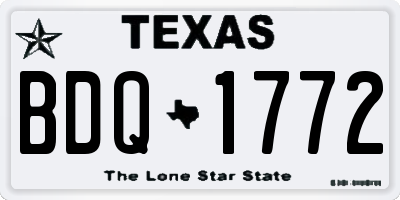 TX license plate BDQ1772