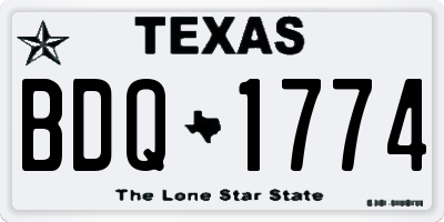TX license plate BDQ1774