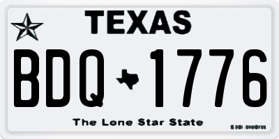 TX license plate BDQ1776