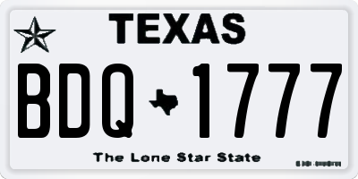 TX license plate BDQ1777