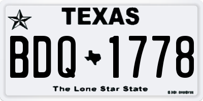 TX license plate BDQ1778