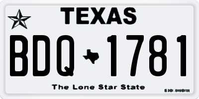 TX license plate BDQ1781