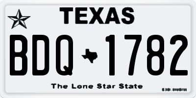 TX license plate BDQ1782