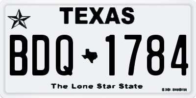 TX license plate BDQ1784