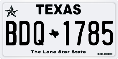 TX license plate BDQ1785