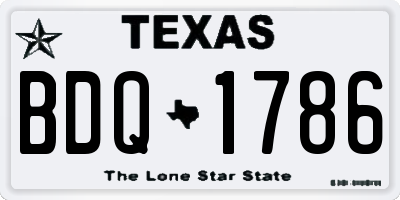 TX license plate BDQ1786