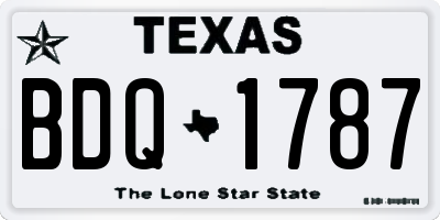 TX license plate BDQ1787