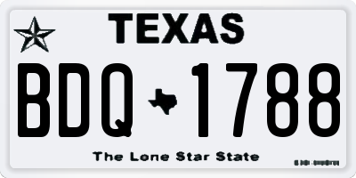 TX license plate BDQ1788