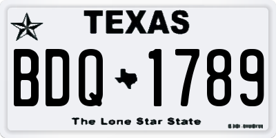 TX license plate BDQ1789