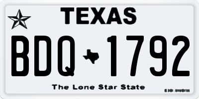 TX license plate BDQ1792