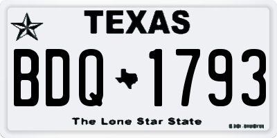 TX license plate BDQ1793