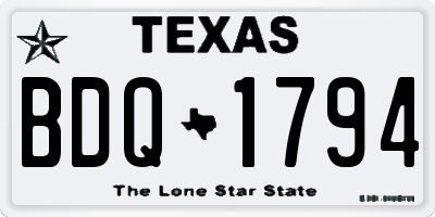 TX license plate BDQ1794