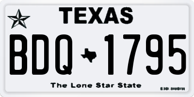 TX license plate BDQ1795