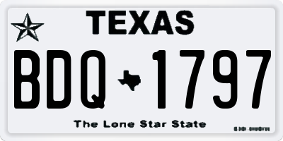 TX license plate BDQ1797