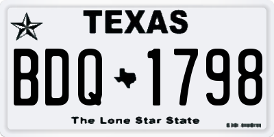 TX license plate BDQ1798