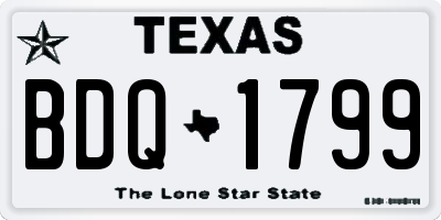 TX license plate BDQ1799