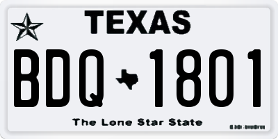 TX license plate BDQ1801