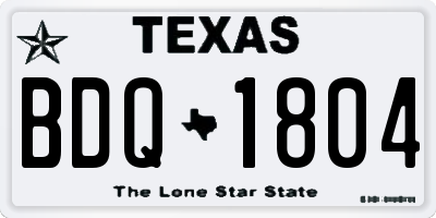 TX license plate BDQ1804