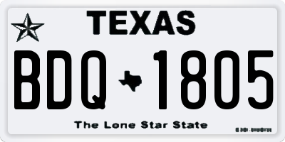 TX license plate BDQ1805