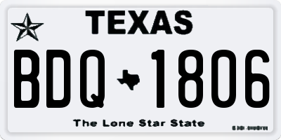 TX license plate BDQ1806