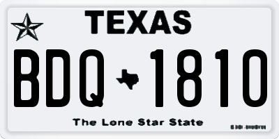 TX license plate BDQ1810