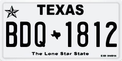 TX license plate BDQ1812