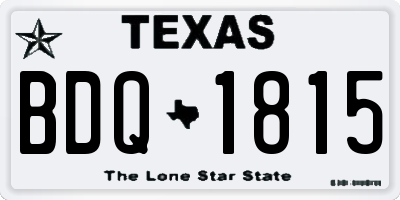 TX license plate BDQ1815