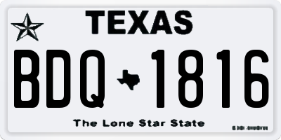 TX license plate BDQ1816