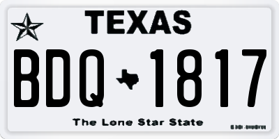 TX license plate BDQ1817