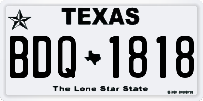 TX license plate BDQ1818