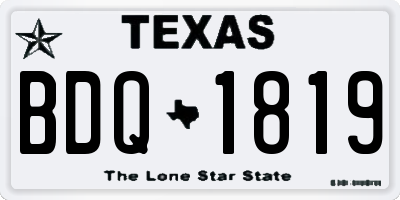 TX license plate BDQ1819