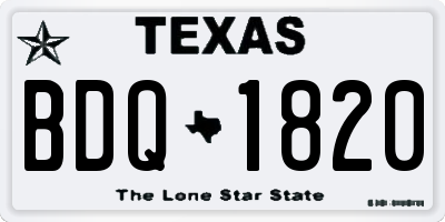 TX license plate BDQ1820