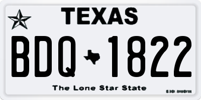 TX license plate BDQ1822