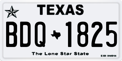 TX license plate BDQ1825