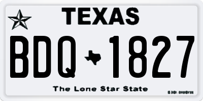 TX license plate BDQ1827