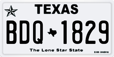 TX license plate BDQ1829