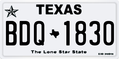 TX license plate BDQ1830