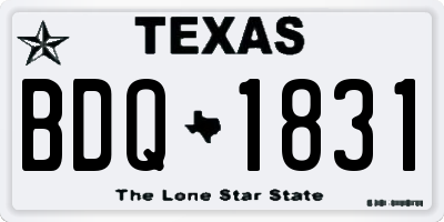 TX license plate BDQ1831