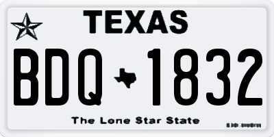 TX license plate BDQ1832