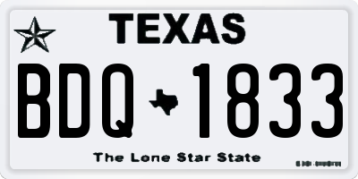 TX license plate BDQ1833