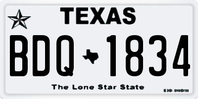 TX license plate BDQ1834