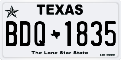 TX license plate BDQ1835