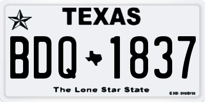 TX license plate BDQ1837
