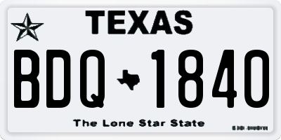 TX license plate BDQ1840