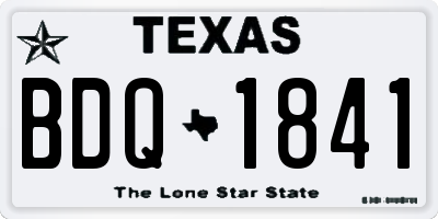 TX license plate BDQ1841