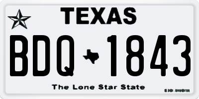 TX license plate BDQ1843